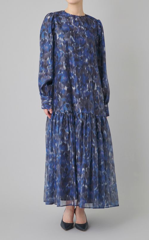 フラワープリントフレアワンピース