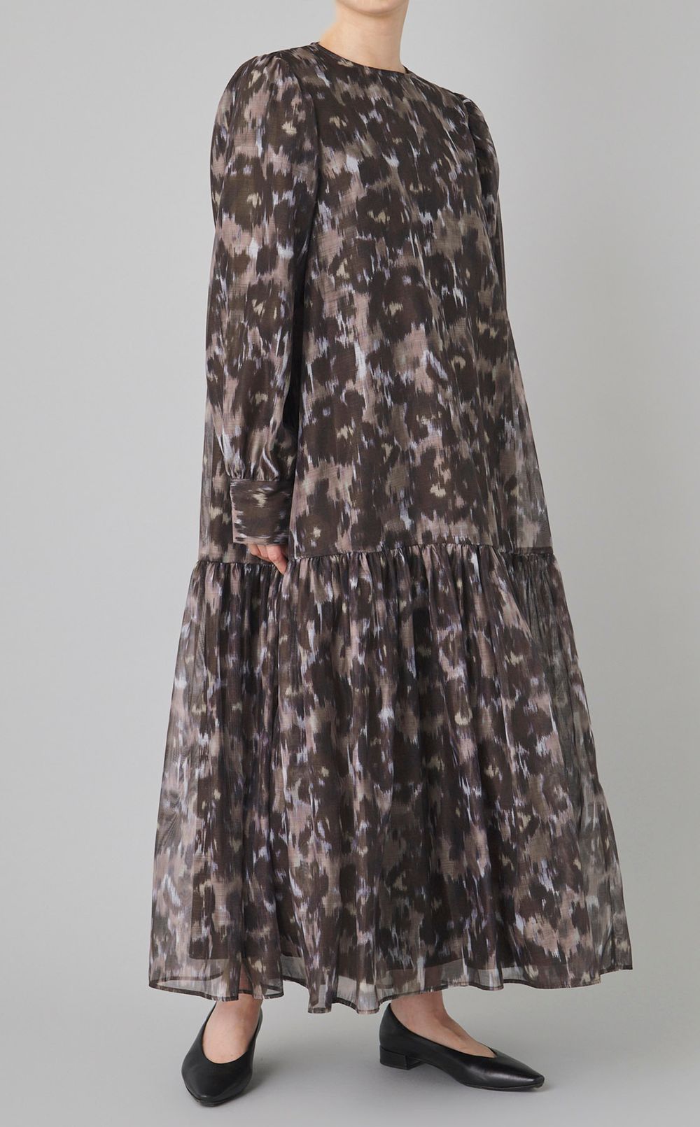 フラワープリントフレアワンピース