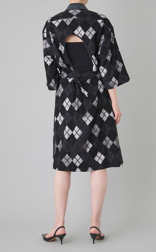 アーガイルオープンバックワンピース