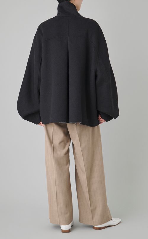 スタンドカラーリバーシブルコート