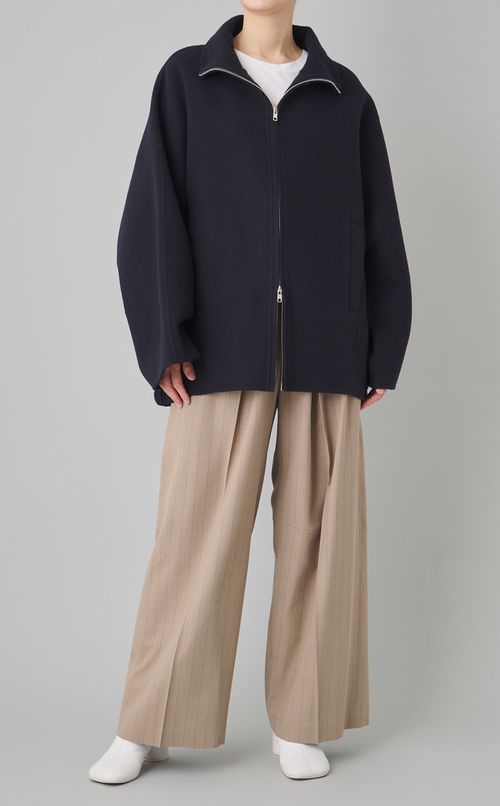 メルトンスタンドネックリバーブルゾン