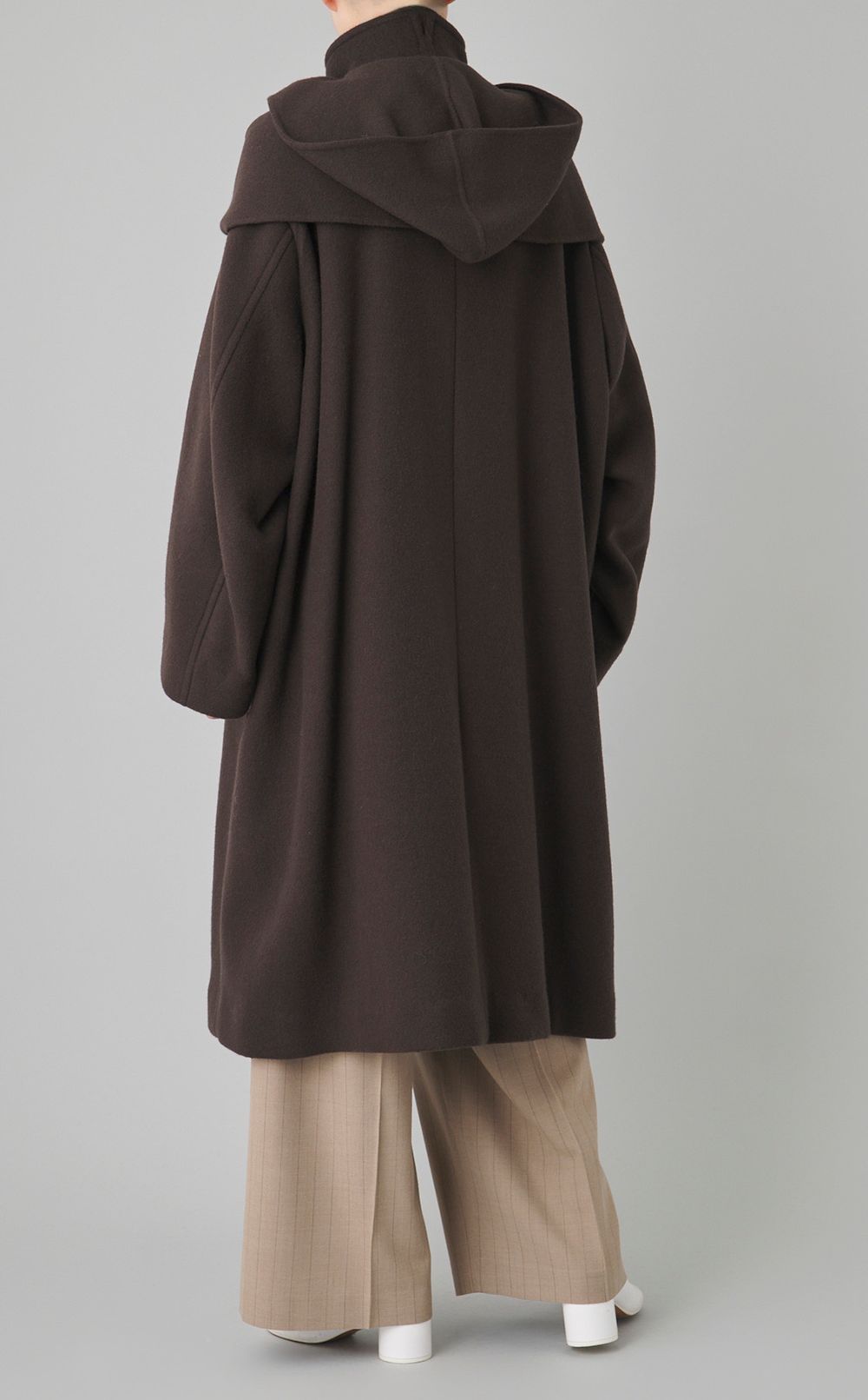 ウールメルトンフードマフラーコート