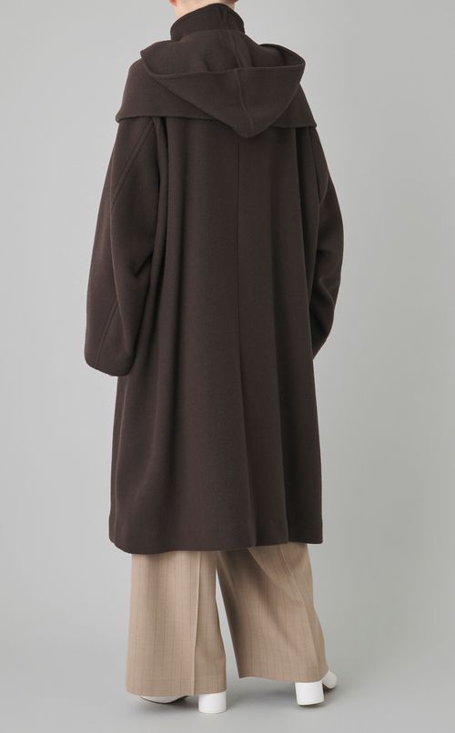 ウールメルトンフードマフラーコート