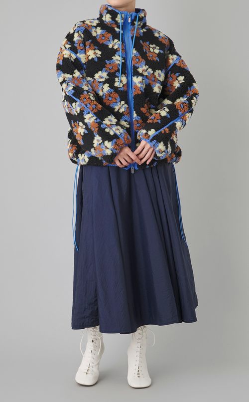 フラワーパターンボアブルゾン