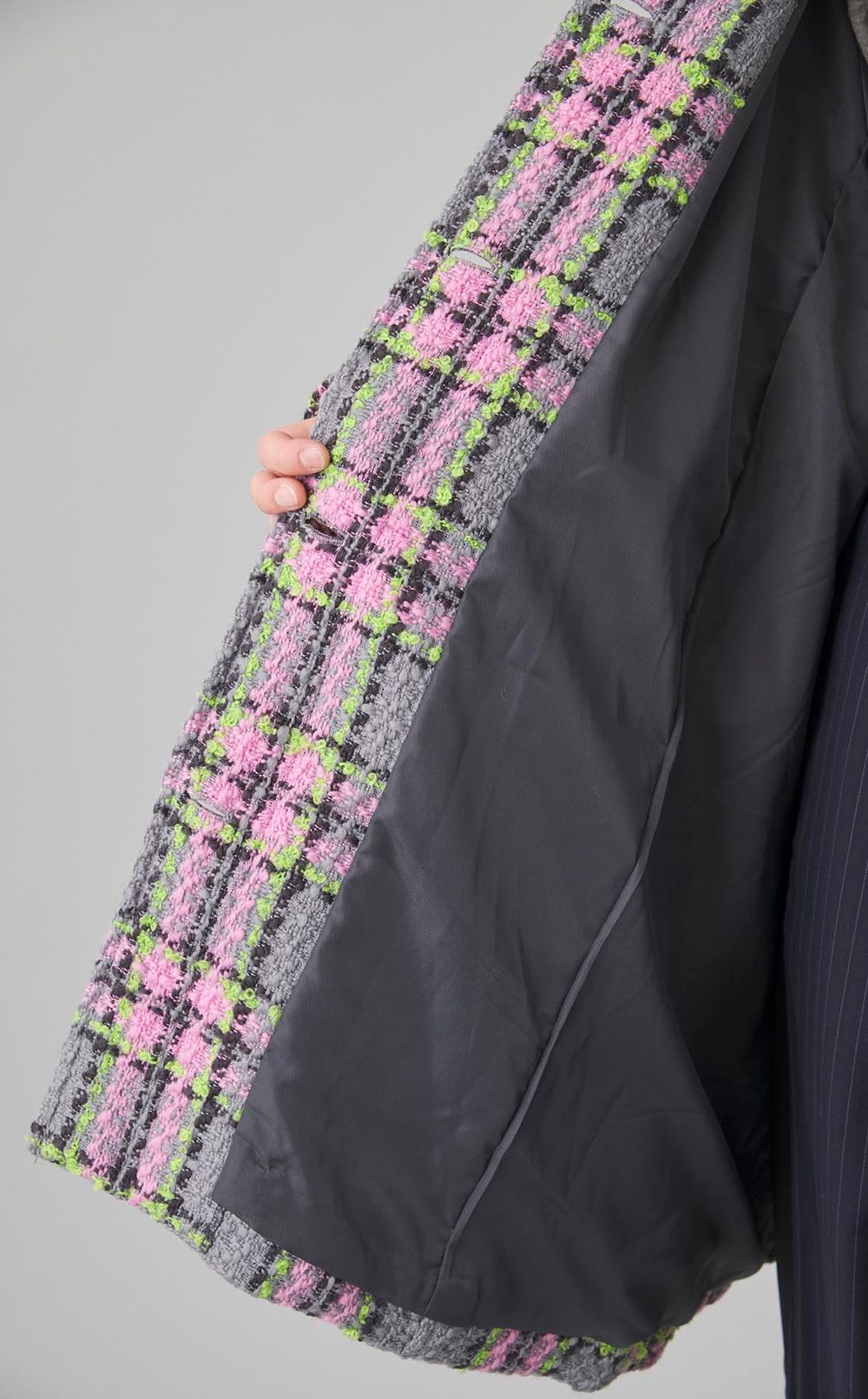 カラーチェック2wayケープコート