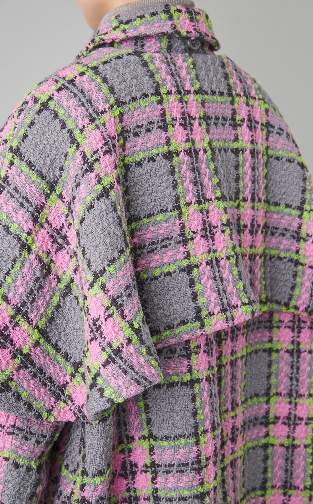 カラーチェック2wayケープコート