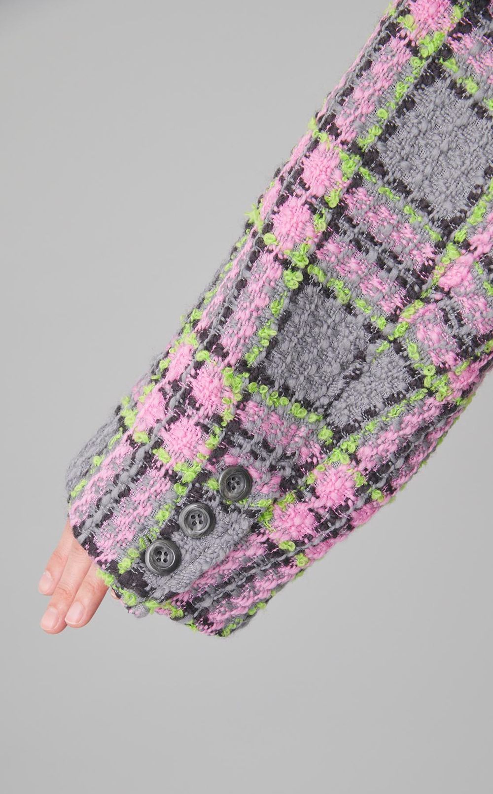 カラーチェック2wayケープコート