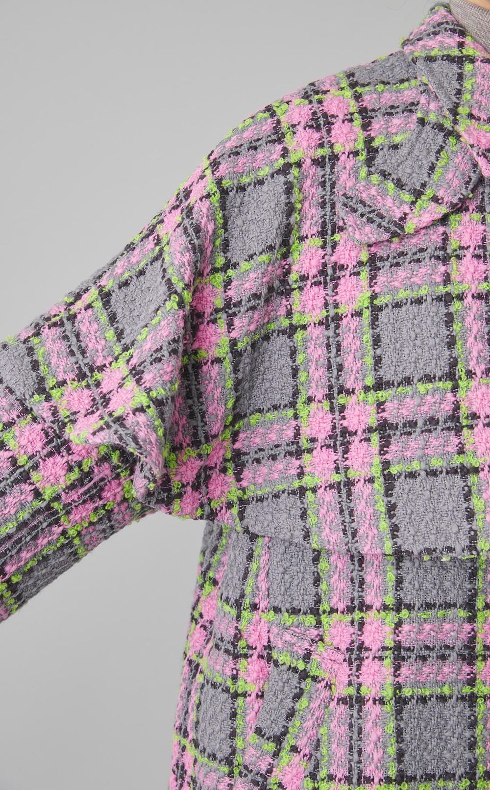 カラーチェック2wayケープコート