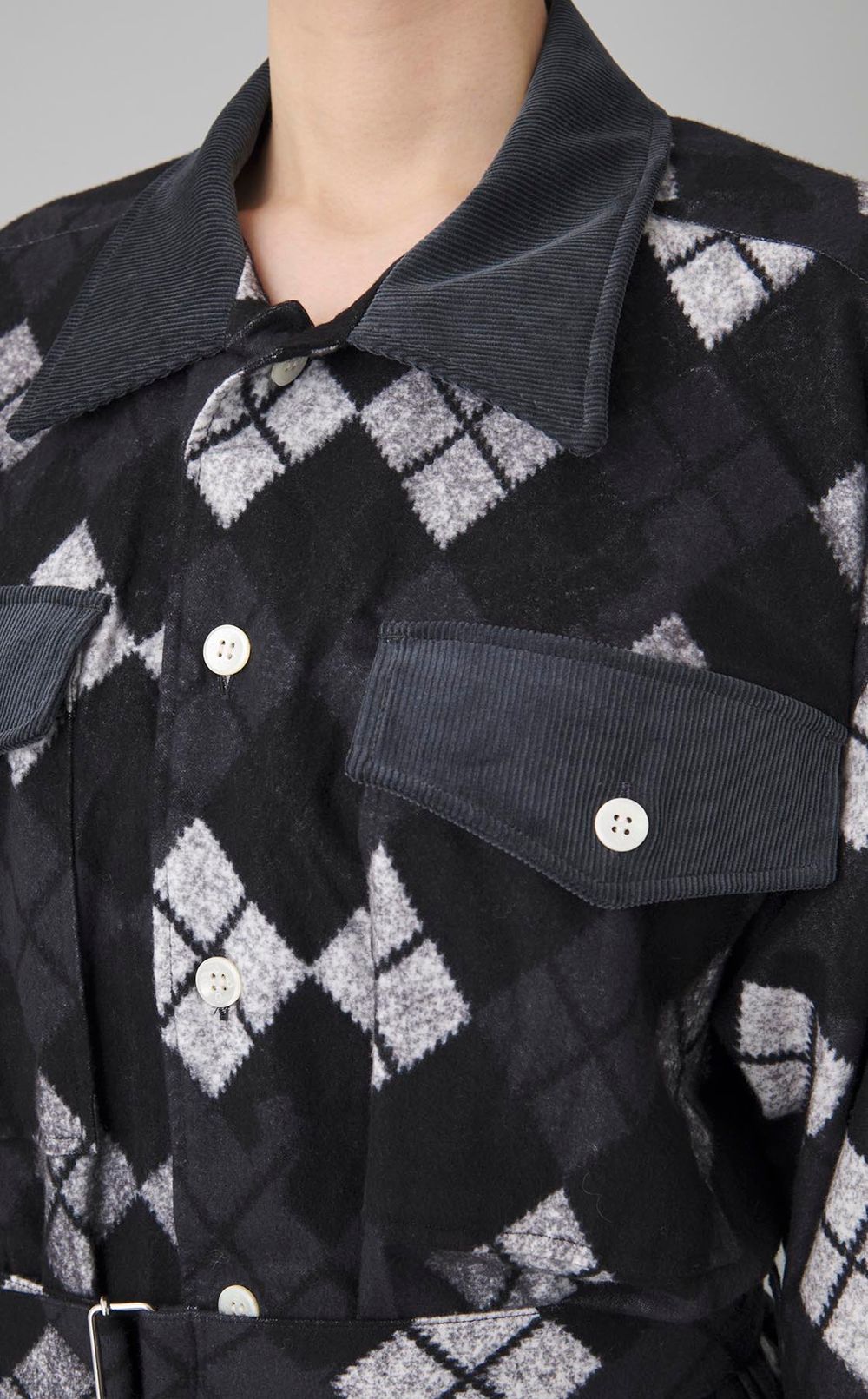 アーガイルオープンバックワンピース