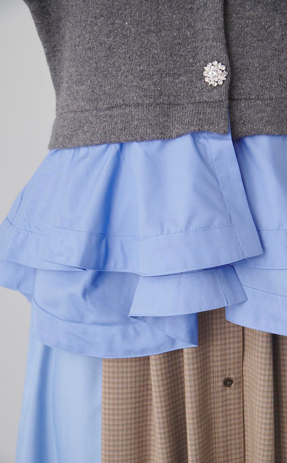 ペプラムレイヤードカーディガン