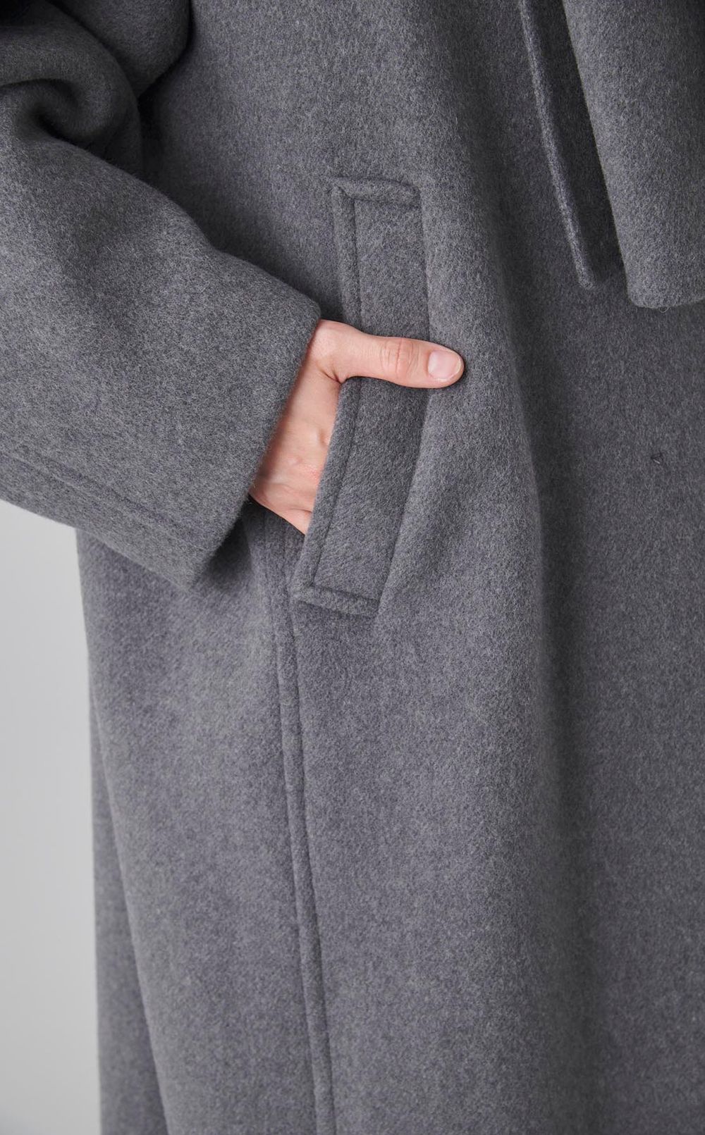 ウールメルトンフードマフラーコート
