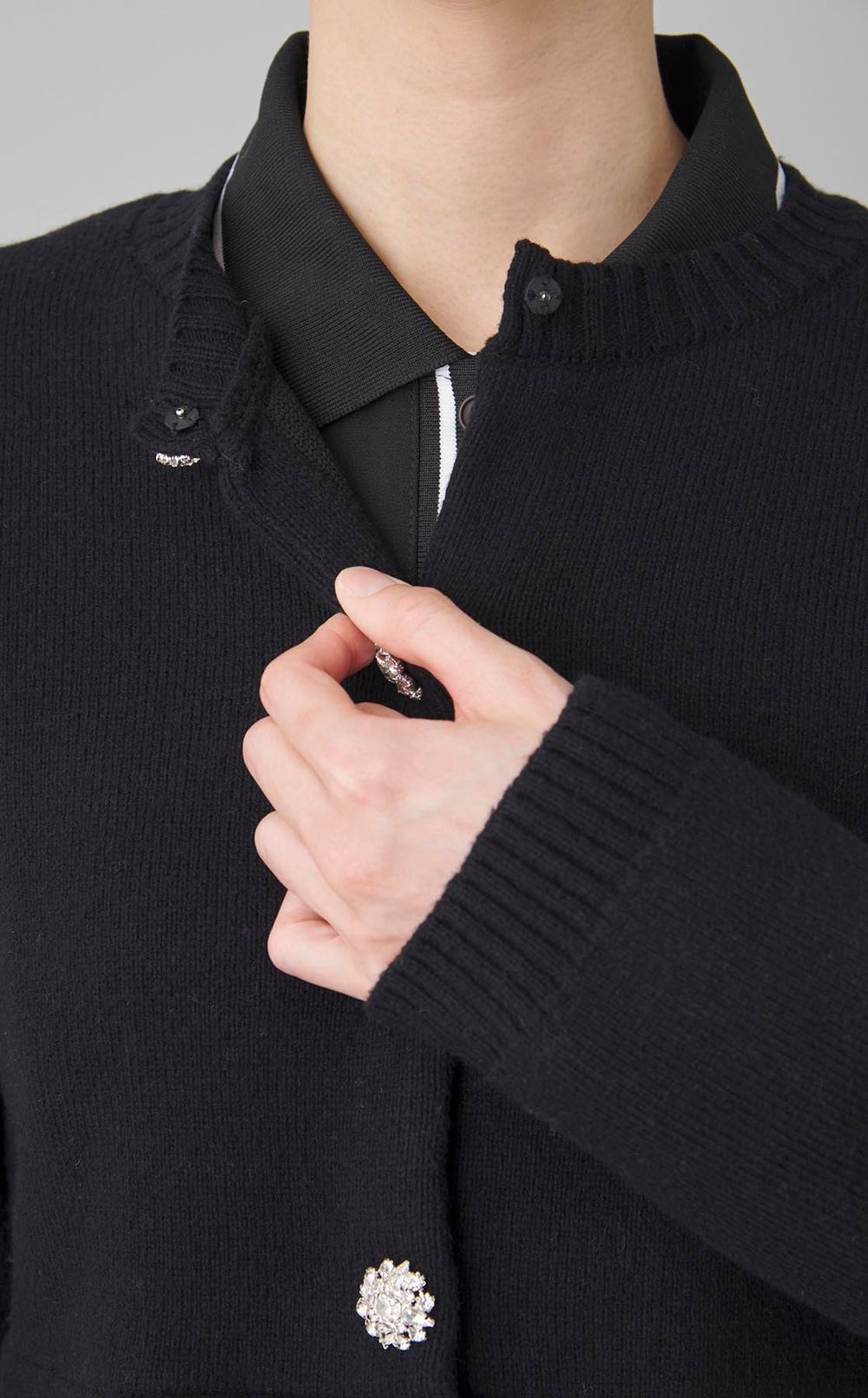 ペプラムレイヤードカーディガン