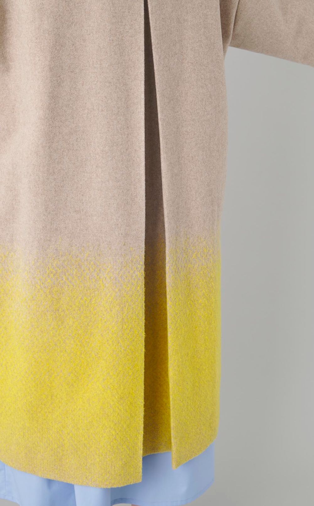 ラムウールノーカラーメルトンコート