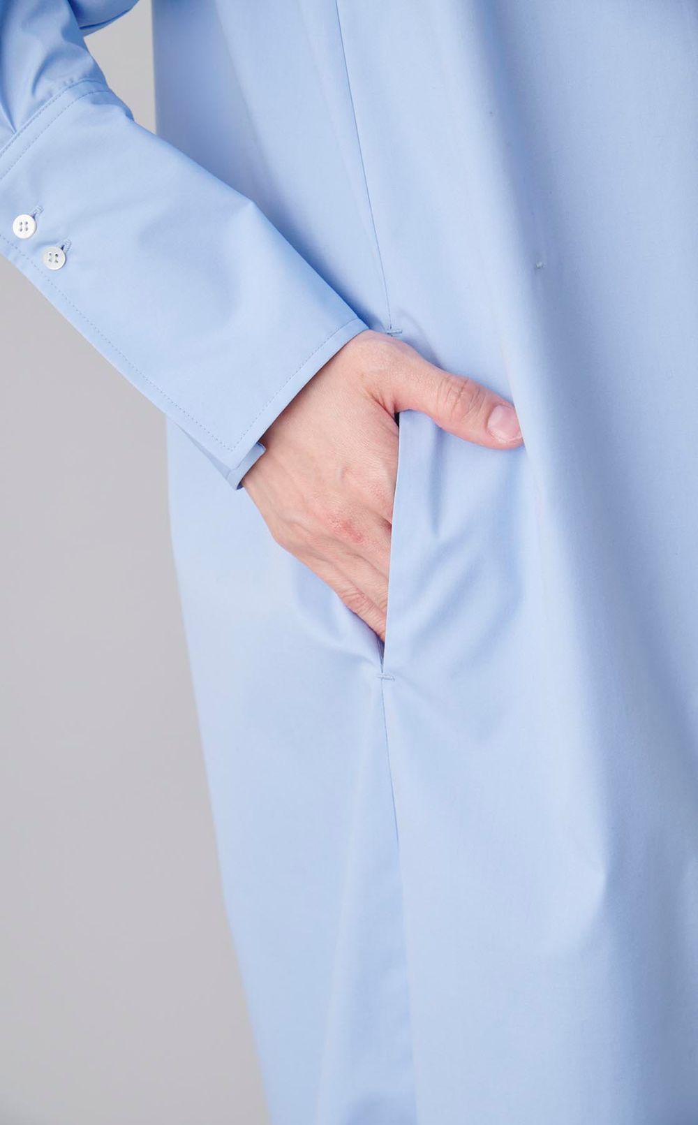 シアーミックスVネックシャツワンピース