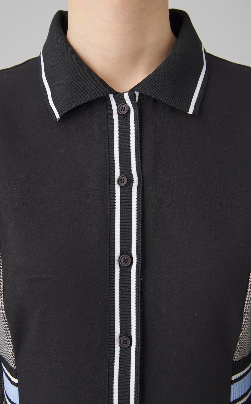 リブコンビシャツワンピース