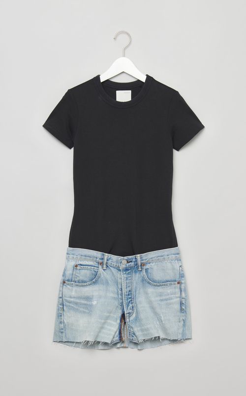 【roop】デニムドッキングTシャツ