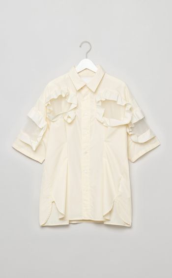 【roop】HOLLOW OUT FRILL SHIRTS
