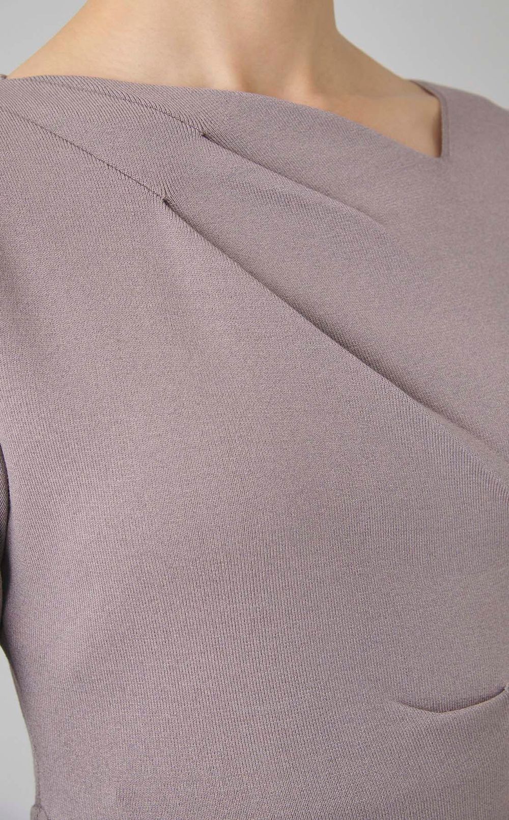 アシメネックニットドッキングワンピース