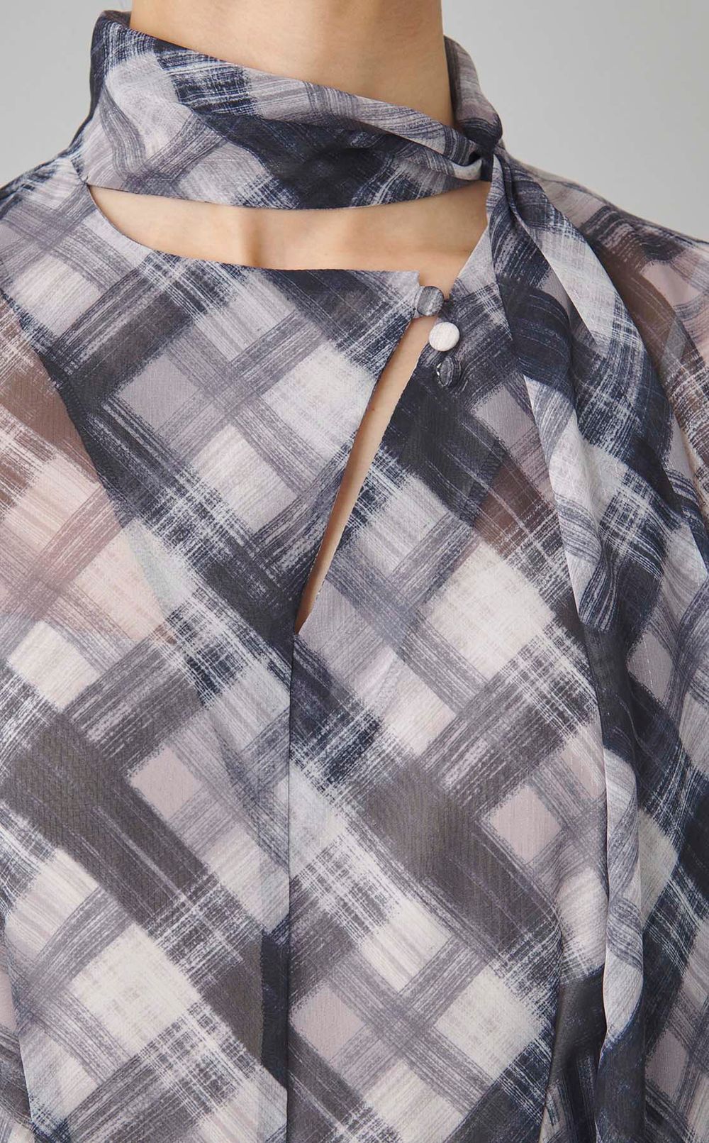 デザインボウタイシアープリントワンピース