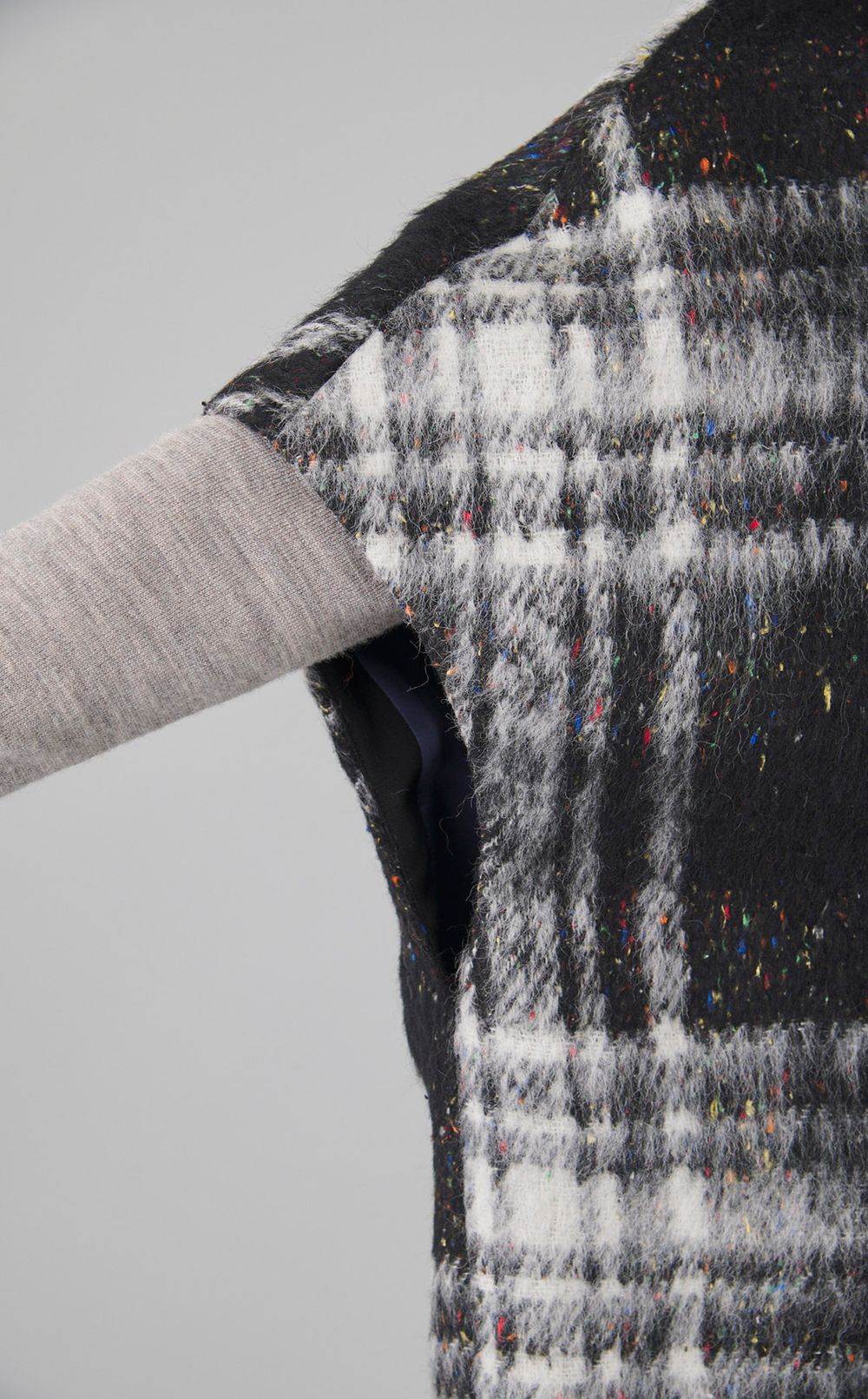 ネップチェックワイドジレコート