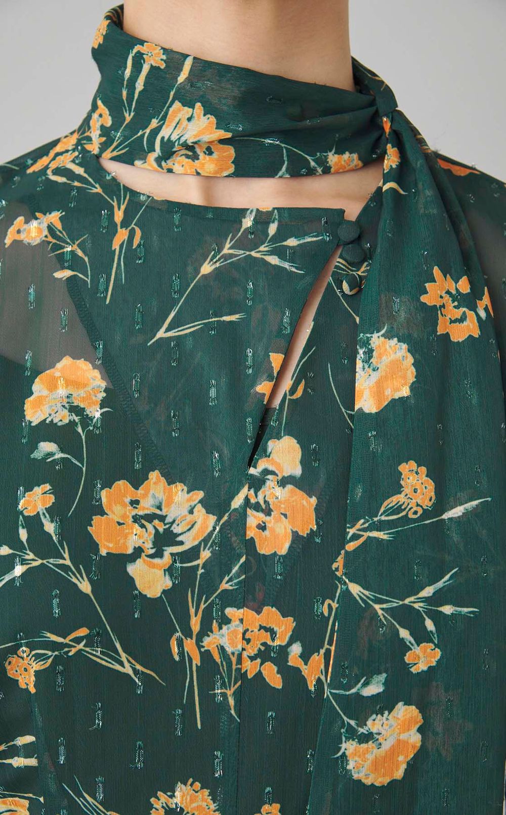 デザインボウタイシアープリントワンピース