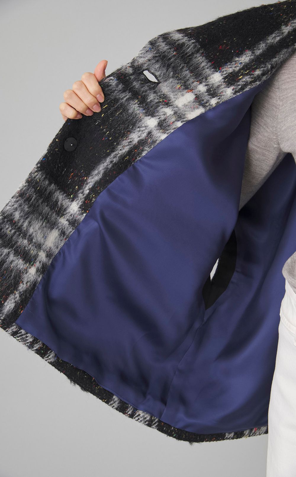 ネップチェックワイドジレコート