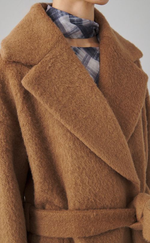 ベルト付きウールショートコート