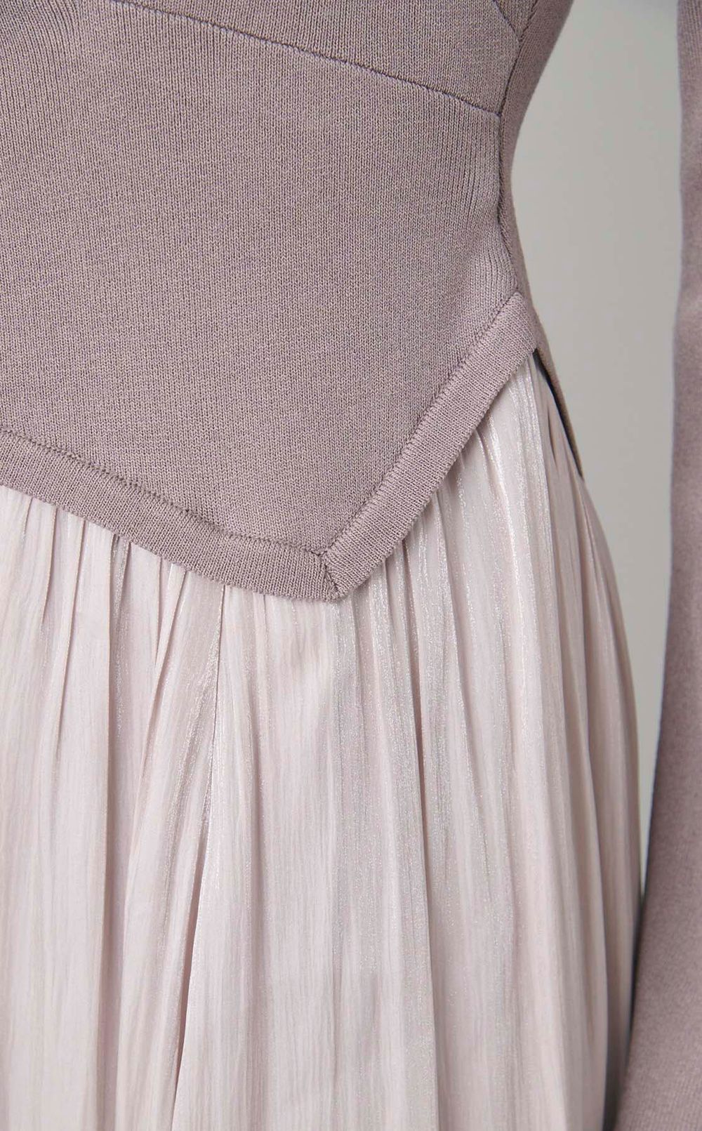 アシメネックニットドッキングワンピース