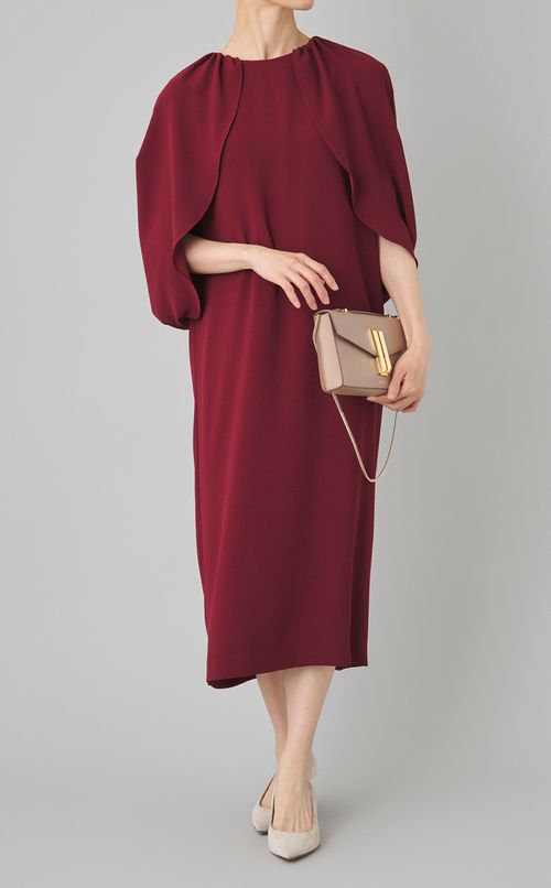 ケープスリーブギャザードレス