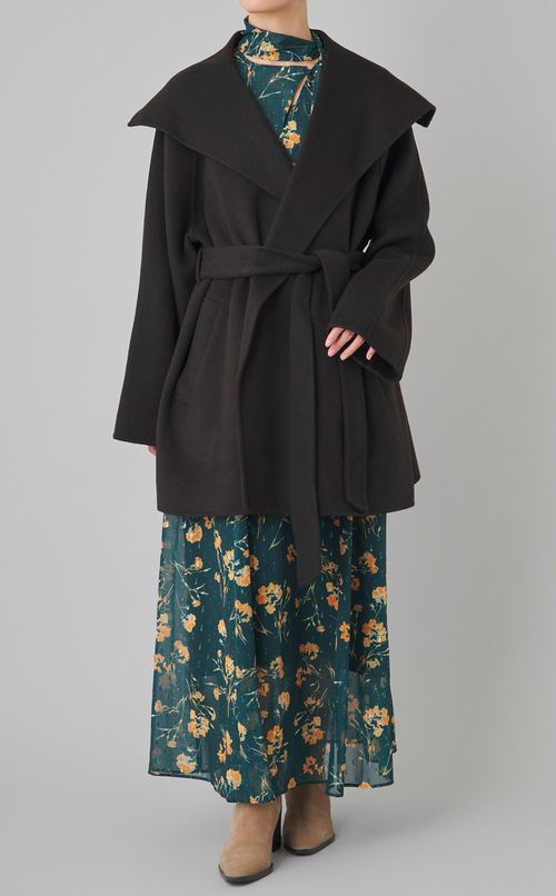 ビッグカラーミディ丈コート