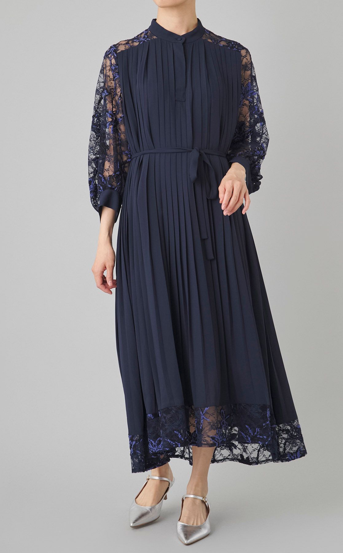 PANORMO｜フラワーレースプリーツワンピース