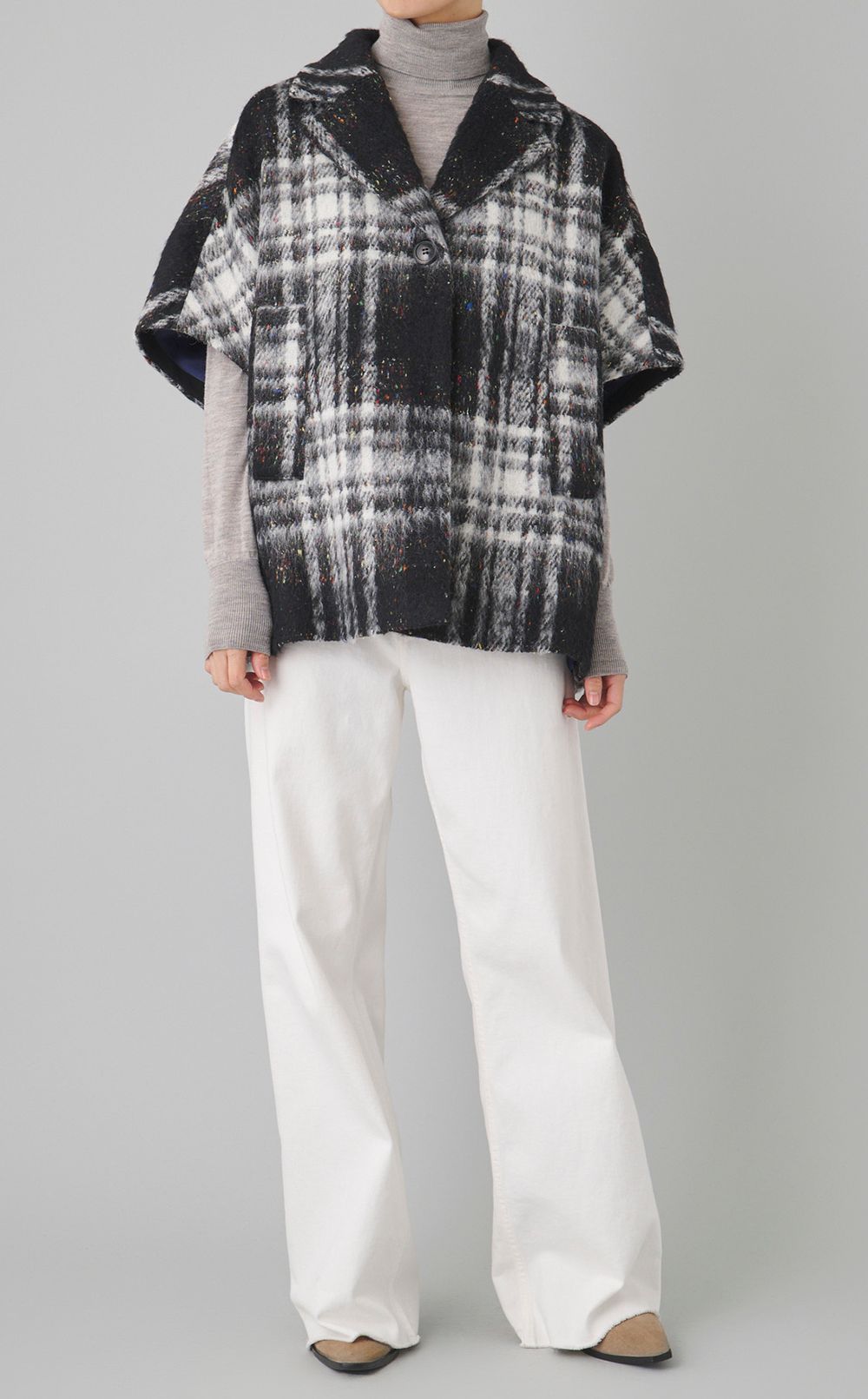 ネップチェックワイドジレコート