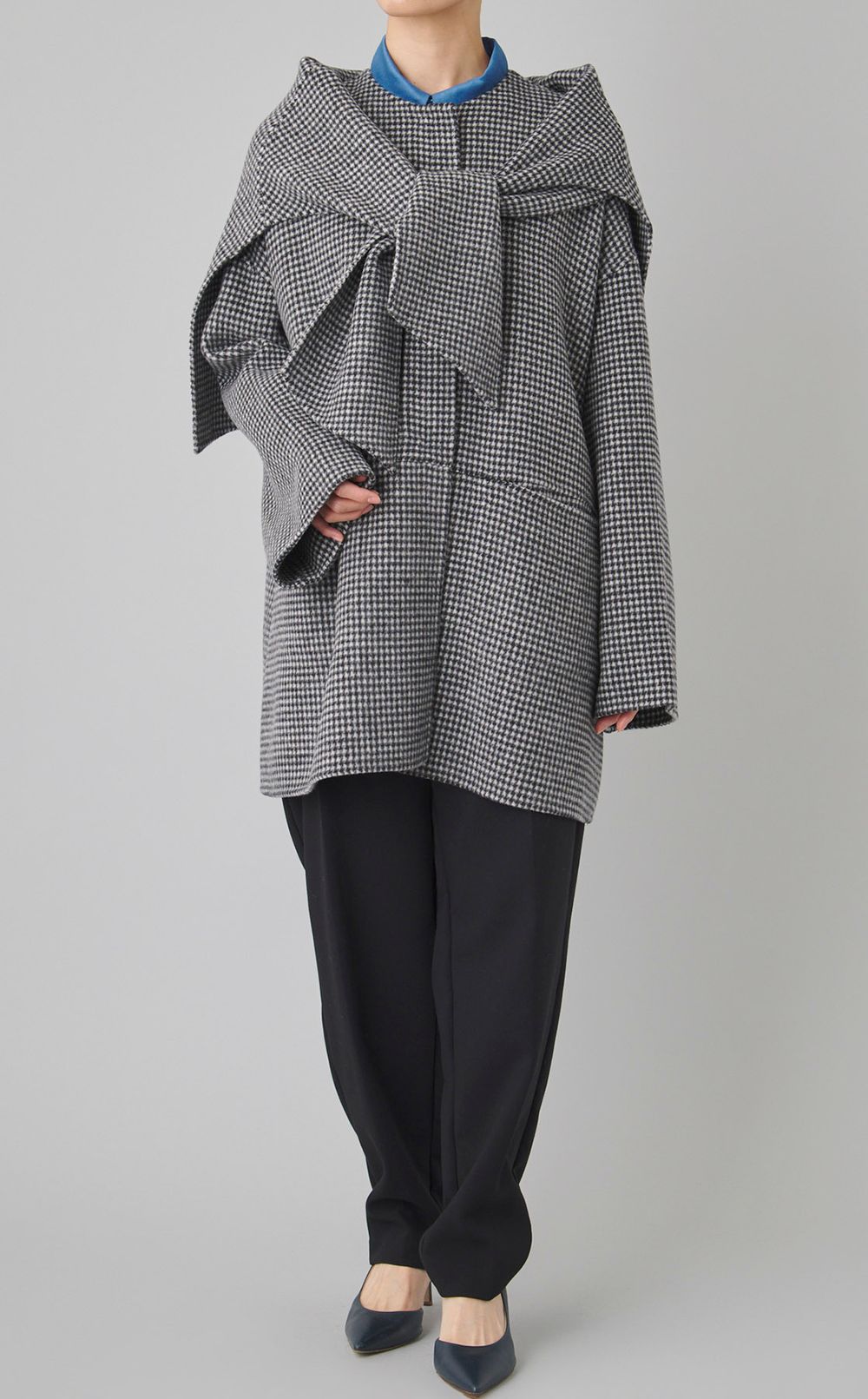 マフラー付ハーフリバーコート