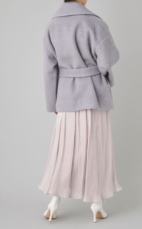 ベルト付きウールショートコート