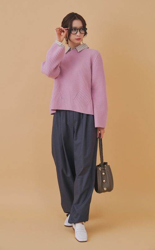 ストライプドルマンスリーブシャツ