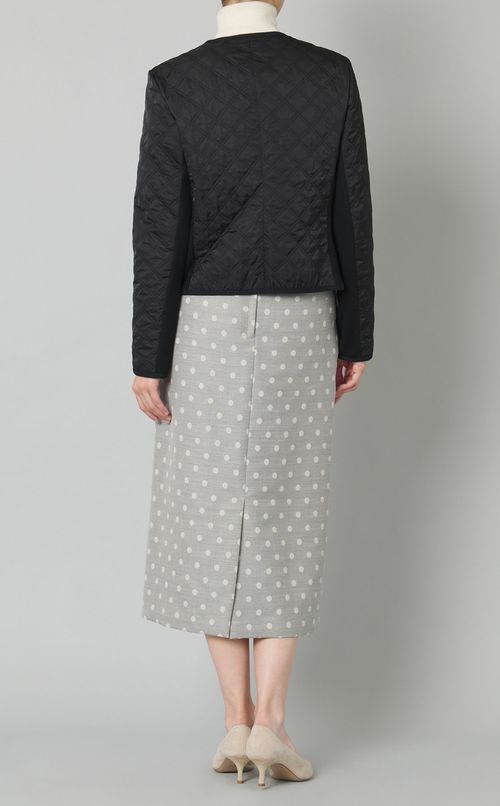 キルティングノーカラージャケット