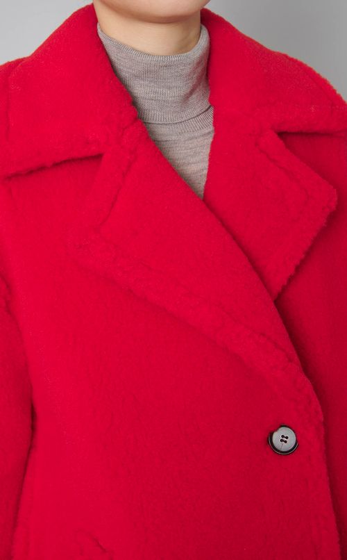 コクーンシルエットボアミドルコート