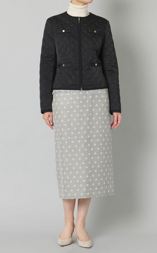 キルティングノーカラージャケット