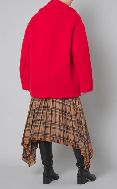 コクーンシルエットボアミドルコート