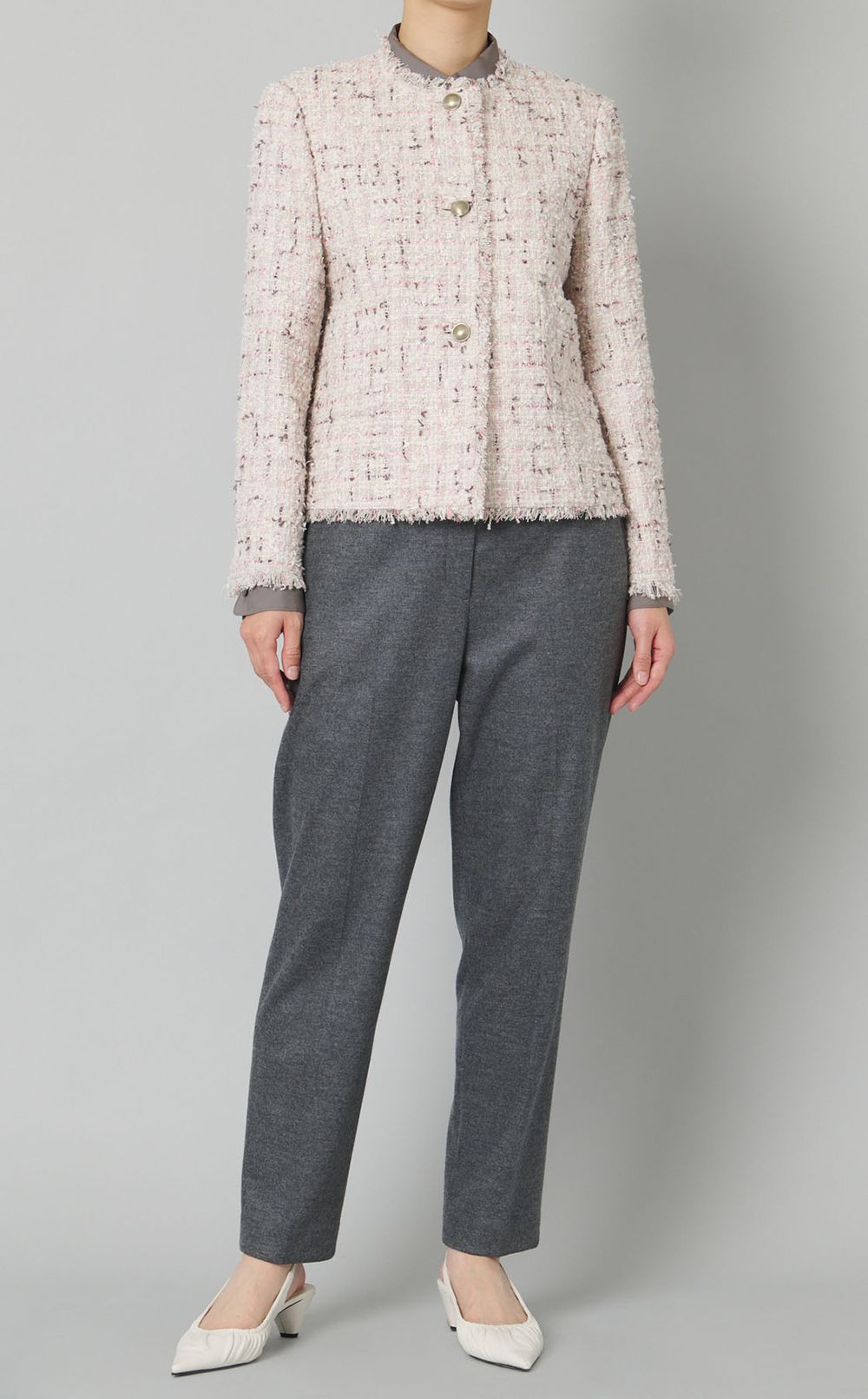 ウールスムーステーパードパンツ