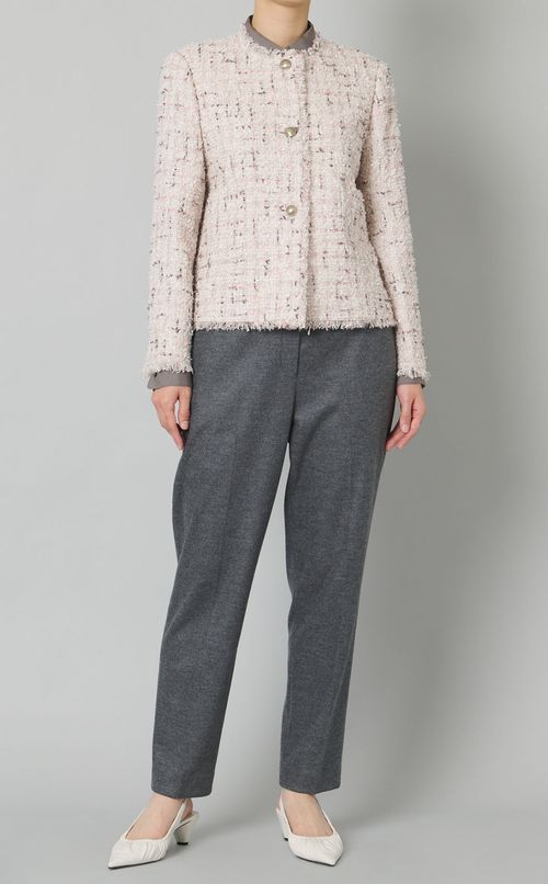 イリュームツイードノーカラージャケット