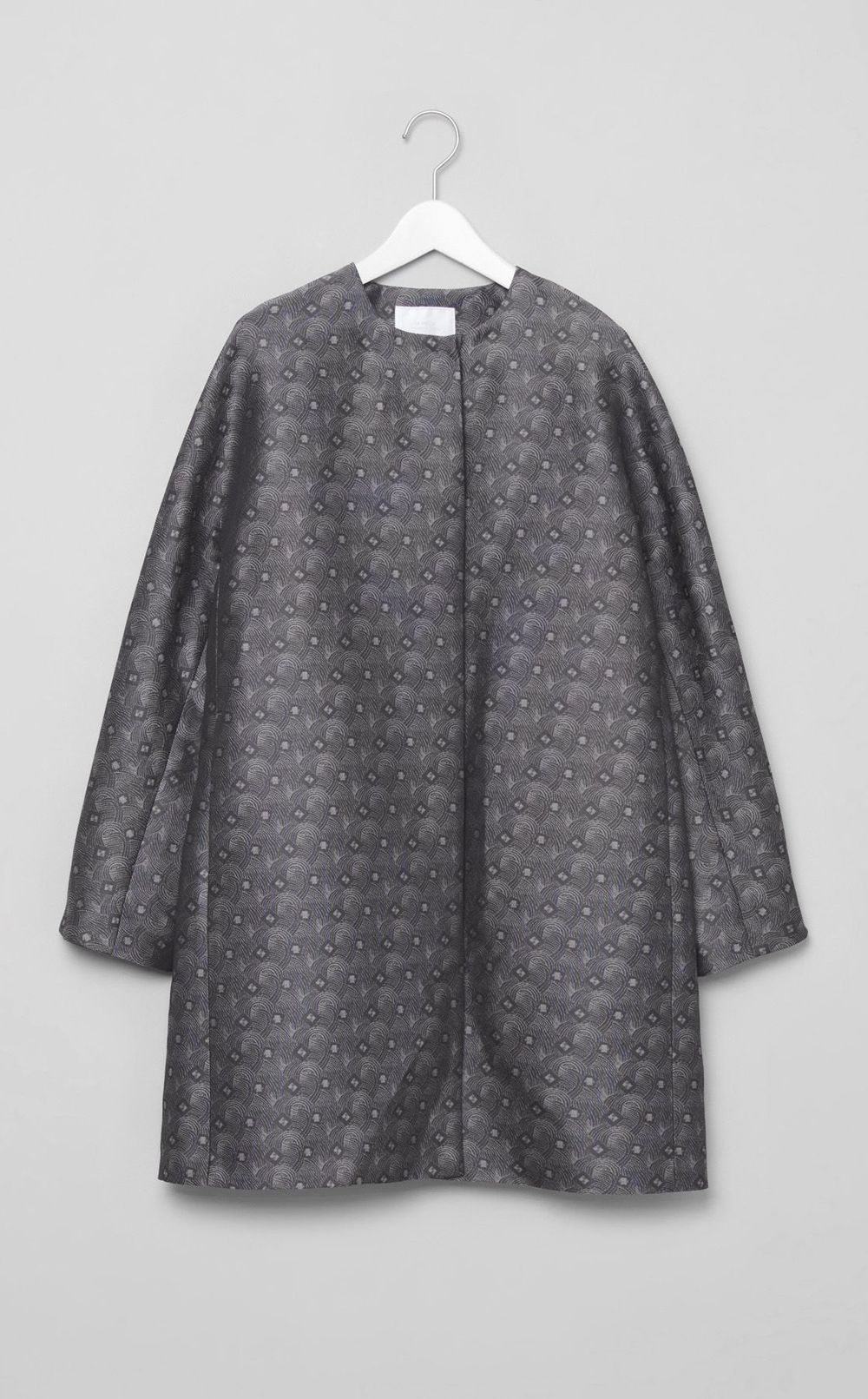 ジャガードノーカラーコート