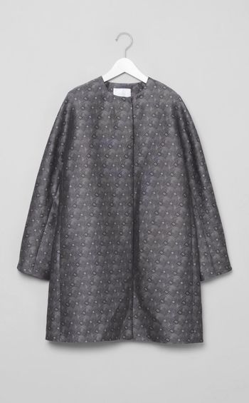 ジャガードノーカラーコート