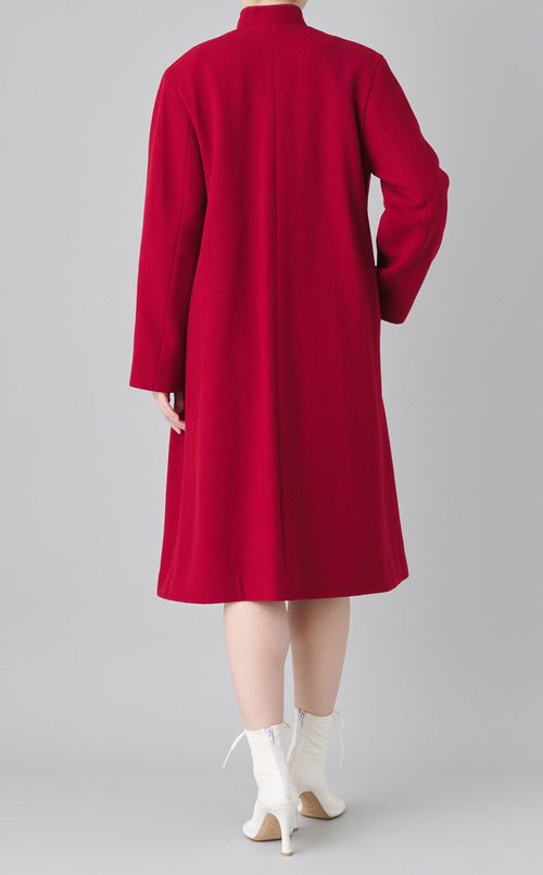 リボンストール付きノーカラーコート