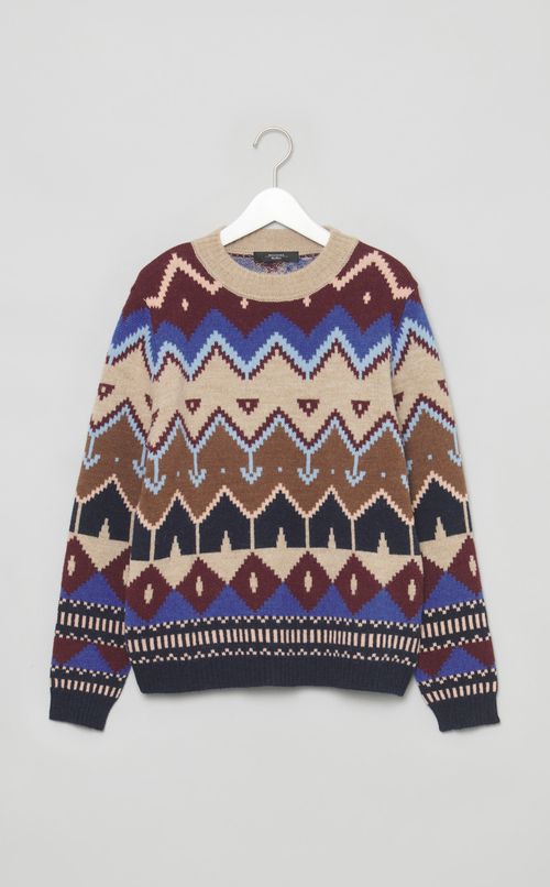 ウールインターシャニットプルオーバー