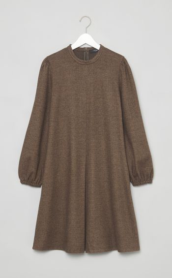 ヘリンボーンフレアスリーブワンピース