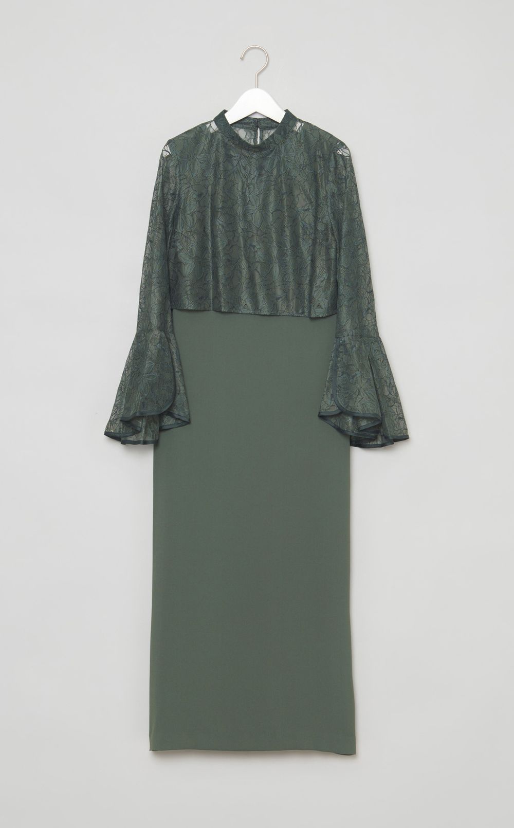 レースブラウス付Iラインドレス