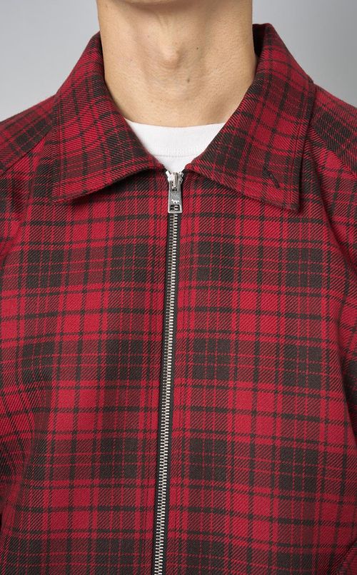 ウールチェックハリントンジャケット