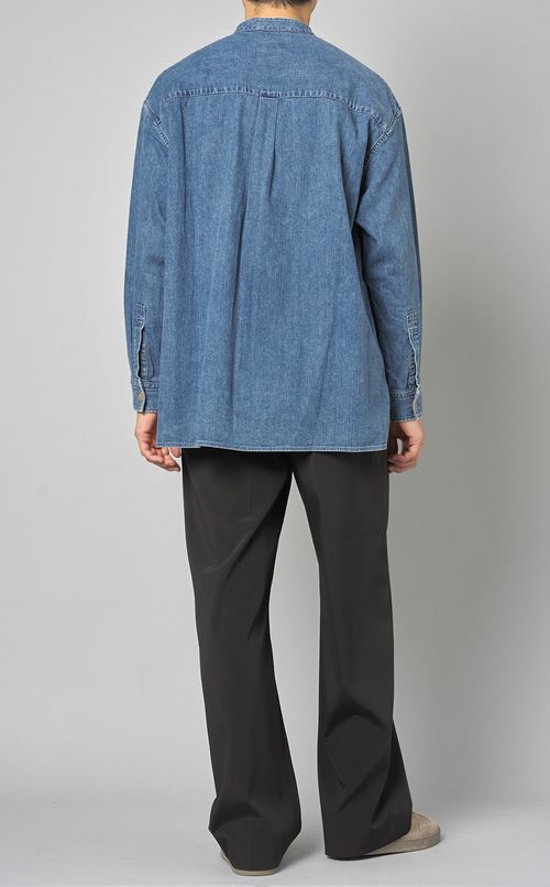 デニムバンドカラーシャツ