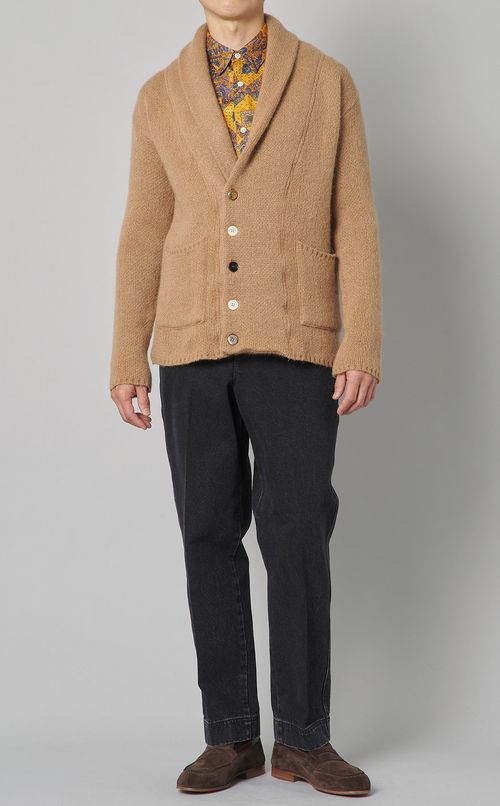 プリントジャガードスクエアヘムシャツ